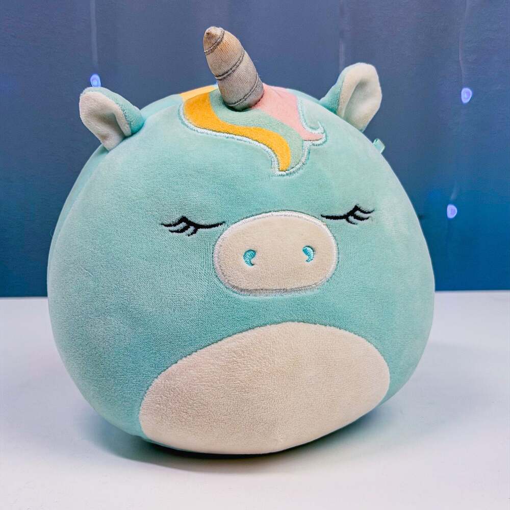Squishmallows Hudson Unicorn 5" Aqua Blue Rainbow Mane Plush No Hang Tag